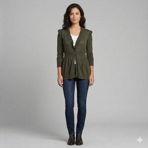MM Couture Dark Green Light Cardigan